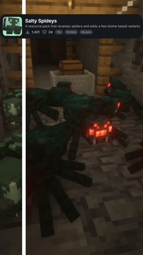 Minecraft: Realistic Textures + Better Golems & Spiders 🔥🕷️#minecraft #shorts #resourcepack