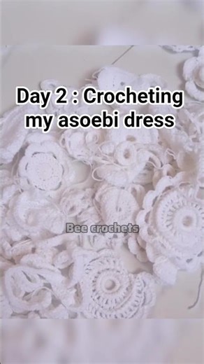 Day 2 of crocheting a wedding asoebi dress #crochet #crochettutorial #crocheting #motif