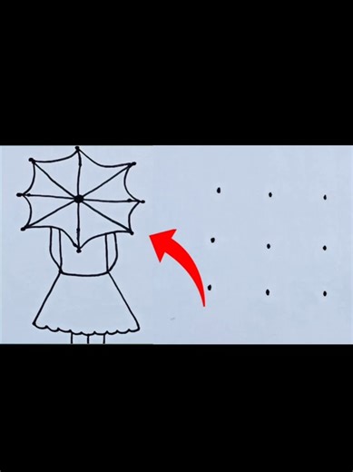 Step-by-Step Girl Drawing with an Umbrella