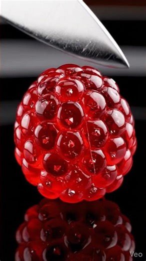 raspberry Cutting ASMR video fruit #asmr #relaxing #satisfying #asmrvideo #glassfruit #shorts