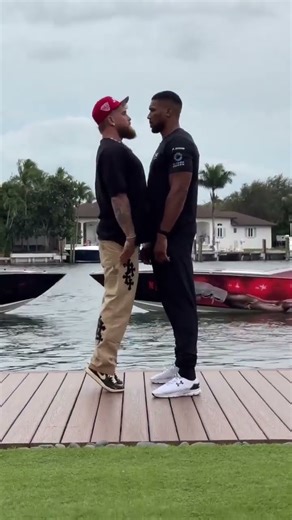 ANTHONY JOSHUA & JAKE PAUL face off #shorts