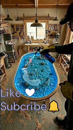LED Pebble Epoxy Dining Table ✨ (Glow Resin Build – Satisfying Full Process)