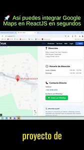 207K views · 4.8K reactions |  Así puedes integrar Google Maps en ReactJS en segundos #programacionweb #DesarrolloWeb #programadoresweb #ReactJS #javascript | Progamacion web, | Facebook