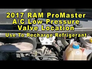 2017 RAM ProMaster A/C Low Pressure Valve Port Location Use To Recharge HVAC Refrigerant Freon