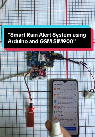 نظام تنبيه ذكي للمطر باستخدام Arduino و GSM SIM900
