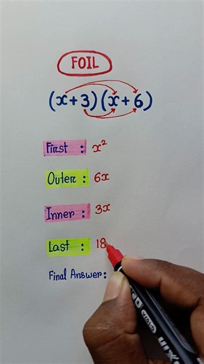 FOIL method math makes easy💯 #foil #binomial #trinomial #fyp