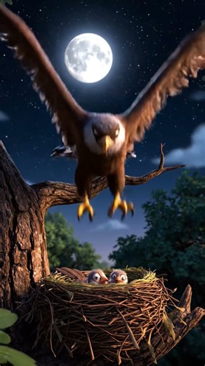 Heartbreaking moment: Mother sparrow loses her baby chicks to a fierce eagle 🐦🦅 #reels #ai #shorts