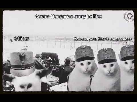 Austro-Hungarian army be like (goat talking to clueless cat meme)