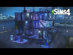Cyberpunk Container House | The Sims4 Stop Motion Build | NoCC |【シムズ４建築】