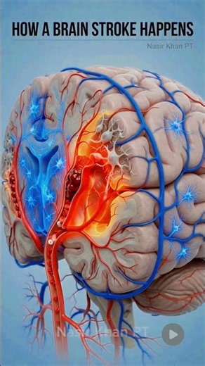🧠 How a Brain Stroke Happens | Ischemic Stroke Explained Simply #physiotherapy #physicaltherapy