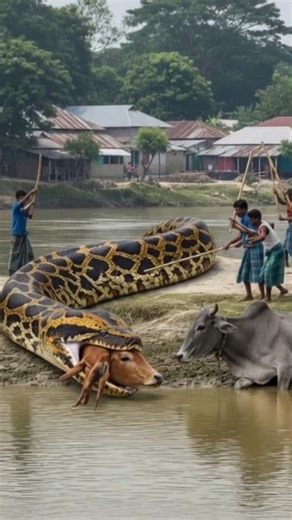 Python attacks two cows at a time. #animals #Amazing #wildlife #snake | Prodip Prince