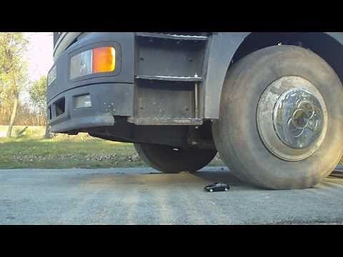 Amanda runs over a metal toy car focus