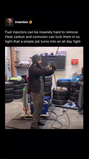 Invention on Instagram: "Fuel injectors play a critical role in modern engines by delivering precise amounts of fuel directly into the combustion process. They operate in extreme conditions exposed to high heat pressure and constant fuel flow which makes reliability essential for performance efficiency and emissions control. Over time injectors are subjected to carbon buildup fuel varnish and thermal cycling that can cause them to seize in the cylinder head. The combination of steel injectors in