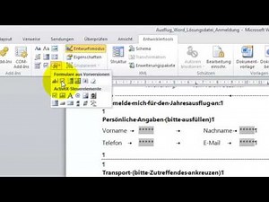 Anleitung Formularfelder