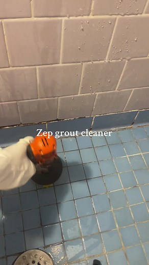Replying to @CaitieBugScrubs trying Zep grout cleaner & brightener on my friends shower! #cleantok #cleaninghacks #cleaningtips #cleaningasmr #cleaningmotivation #beforeandafter #beforeandaftertransformation #dirtyshowerclean #cleaningdirtystuff #spongesqueezing