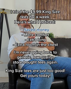 46K views · 222 reactions | Finally, tees that get it. Big & Tall perfection for $9.99. Get yours now and wear it like a boss! | KingSize | Facebook