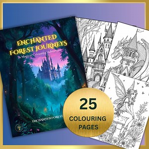 Fantasy Coloring Book PDF Download – Enchanted Forest | 25 Pages | Printable PDF Download | Relaxing Art | Stress Relief Coloring | All Ages - Etsy