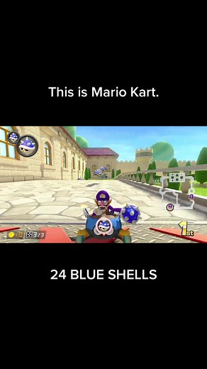 24 Blue Shells in Mario Kart