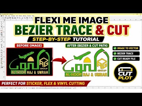 FlexiSign Me Image Bezier Trace & Cut Plot Tutorial | Image to Vector #FlexiSign #CutPlot #Radium