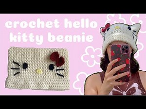 viral hello kitty cat ear beanie! (PERFECT FOR BEGINNERS)