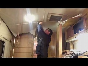 Damp Caravan Repair Pt 3 furniture, wall & ceiling board removal