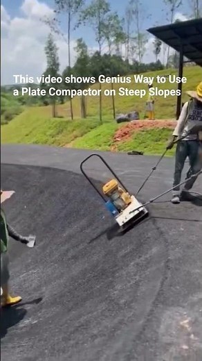 Genius Way to Use a Plate Compactor on Steep Slopes!
