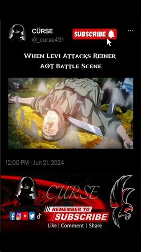 When Levi Attacks Reiner | AOT Battle Scene #aot #shorts