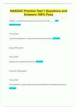 NAADAC Practice Test 1 Questions and Answers 100 Pass415