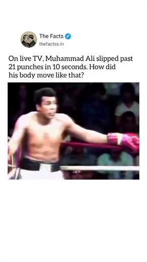 The Facts | Muhammad Ali's ability to slip 21 punches in 10 seconds on live TV wasn't a superhuman reflex feat—it was a combination of predictive... | Instagram