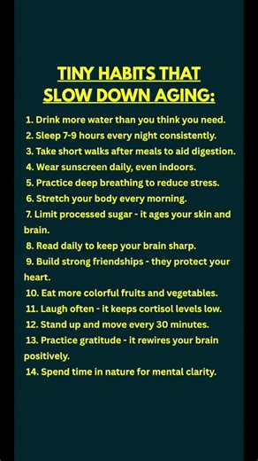 14 Tiny Habits That Slow Down Aging (Start These Today and Feel 10 Years Younger!)
