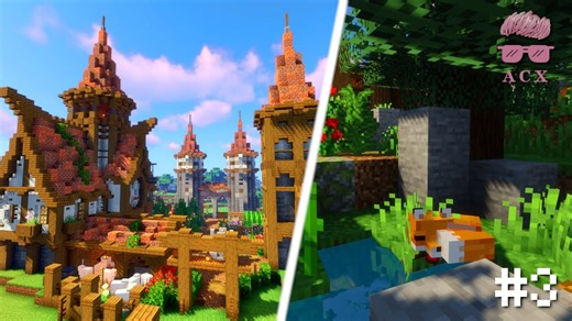Building a Medieval Village and Fox Enclosure in Minecraft Zoo Survival