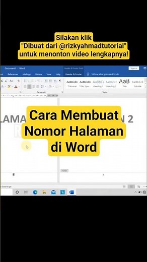 Cara Membuat Nomor Halaman di Word