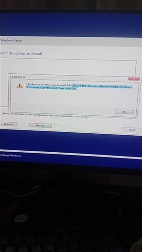 windows setup select driver to install error please help