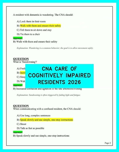 CNA Care for Cognitively Impaired: Don’t Make These 2026 Exam Mistakes