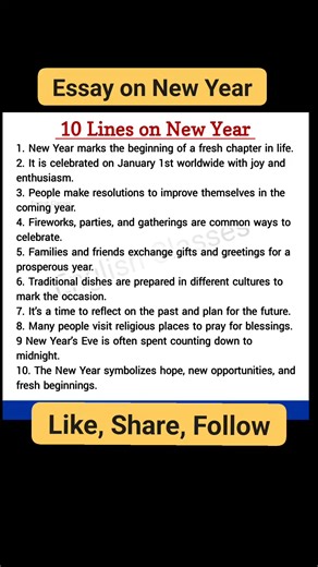 Essay on New Year #reels #reel | English Classes