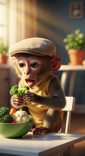 monkey eating broccoli 🥦 surprising health benefits revealed #health #broccoli #monkey