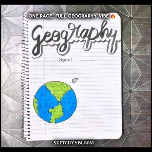 Geography notebook cover ✨ Simple, clean & aesthetic 🌍