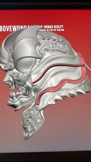 Michael Wong | Freestyle Samurai Helmet inspired by sea creatures like the Blue Glaucus "Blue Dragon" in nomad sculpt on iPad. This is a 3d sketch and I... | Instagram