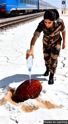 Lady soldier save the date from covering of sand in up of date 😧👀#ai #save #shorts #water