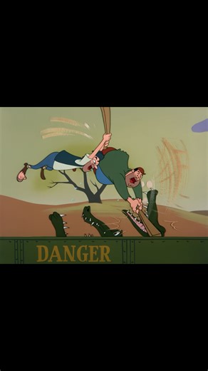 Looney Vault on Instagram: "🐊🐊🐊 Ever thought you'd see cast members from "The Hooneymooners" chasing Bugs Bunny on a train, only to fall into a train car filled with gators? Title: Half-Fare Hare"