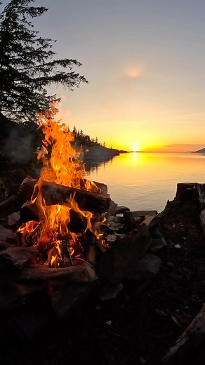 John Derting | The sun perfectly shines through this beautiful campfire 🔥 in Alaska . More of my Alaska adventures @johnderting . #art #calm #nature... | Instagram