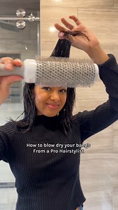 How to blow dry your curtain bangs! Shop all the tools I am using here ➡️ https://liketk.it/4Yqrf #curtainbangs #blowdry #roundbrushblowout #roundbrush #bangs | Haiirology By Jen