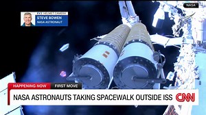 NASA astronauts take a spacewalk around the International Space Station