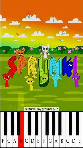 Wenda sings and dances coloring to celebrate SPRUNKI @MusicPlayground-b6n | Piano Tutorial