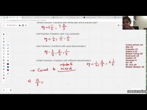 Grade 5 Maths Olympaid Lecture #24 Fractions Types of Fractions and Comparing Fractions ,23 May
