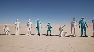 Robots and people and logo