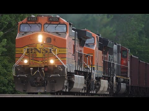 4 Train Action on BNSF's Hinckley Sub - SD70M, SD70ACes, SD60Ms, CN SD75I, RS3K & More!