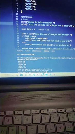 Hotel Menu Ordering System in Python | Bill Generation Mini Project 💻