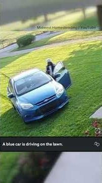 Delivery driver drives across front lawn of Indiana home