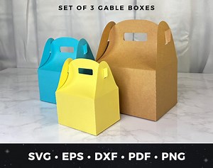 Gable Box SVG Bundle, DIY Favor Gift Box Template for Cricut, Gable Box SVG, Gable Box Cut File, Simple Favor Boxes, Favor Box With Handle - Etsy